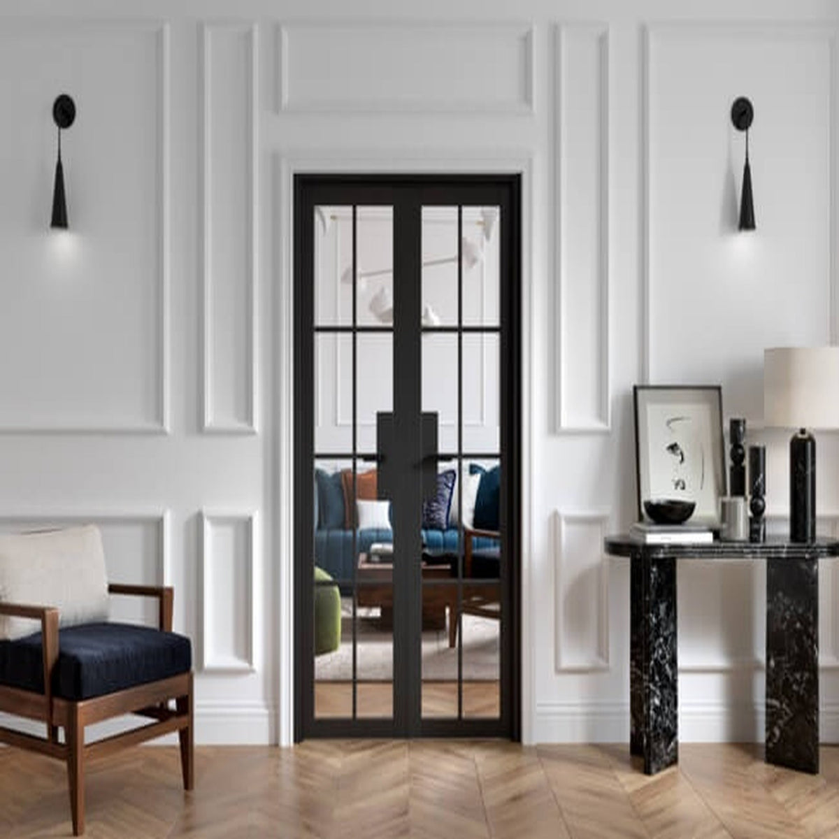 Malvern Black W4 Prefinished Room Divider - Lifestyle Image 1