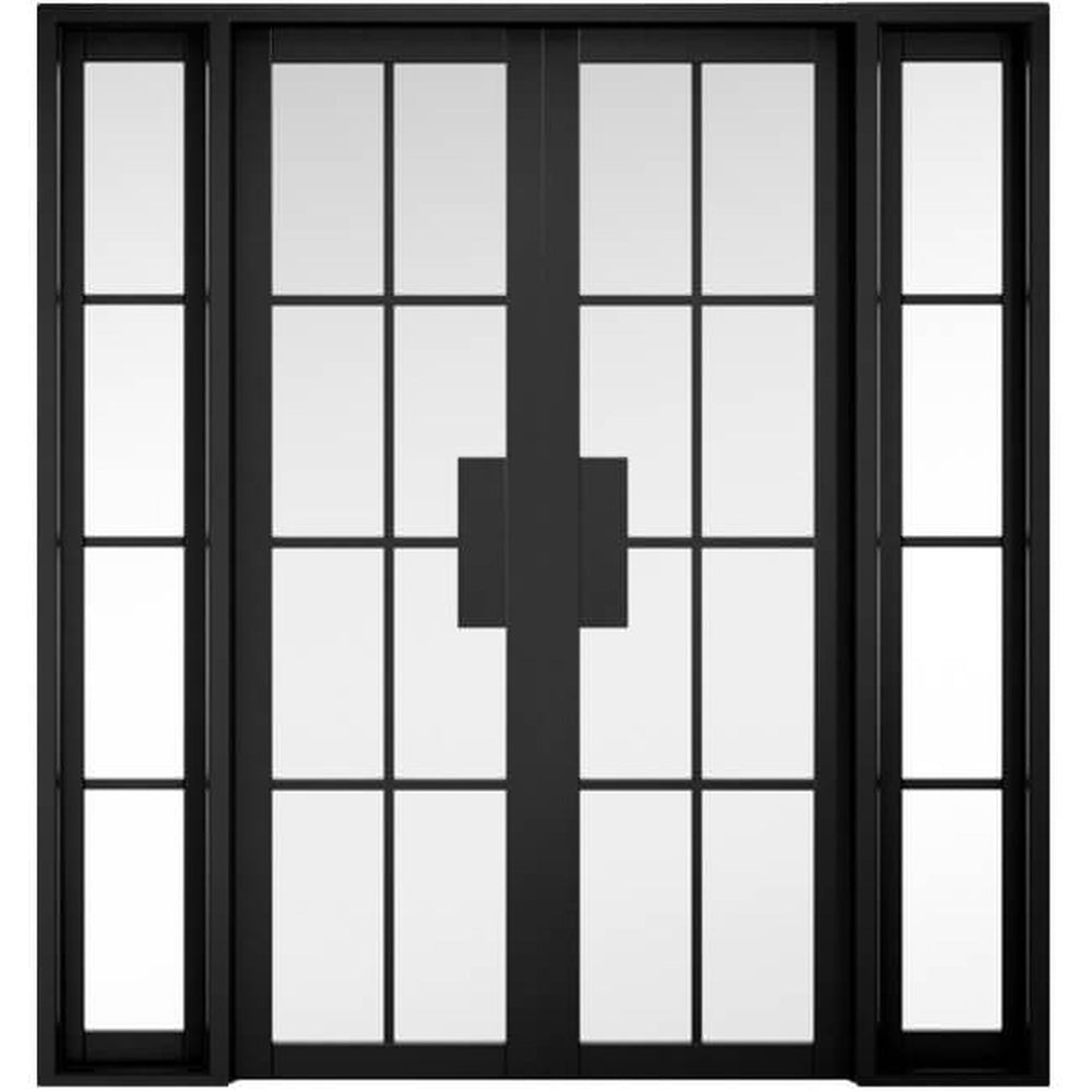 Product Malvern black W6 prefinished room divider with clear glazed panels