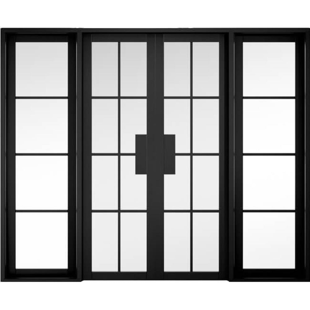 Product Malvern black W8 prefinished room divider with clear glazed panels