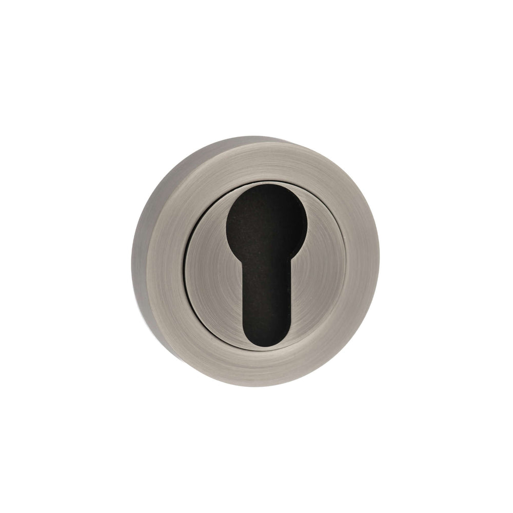 Product matt gun metal euro escutcheon pair on round rose