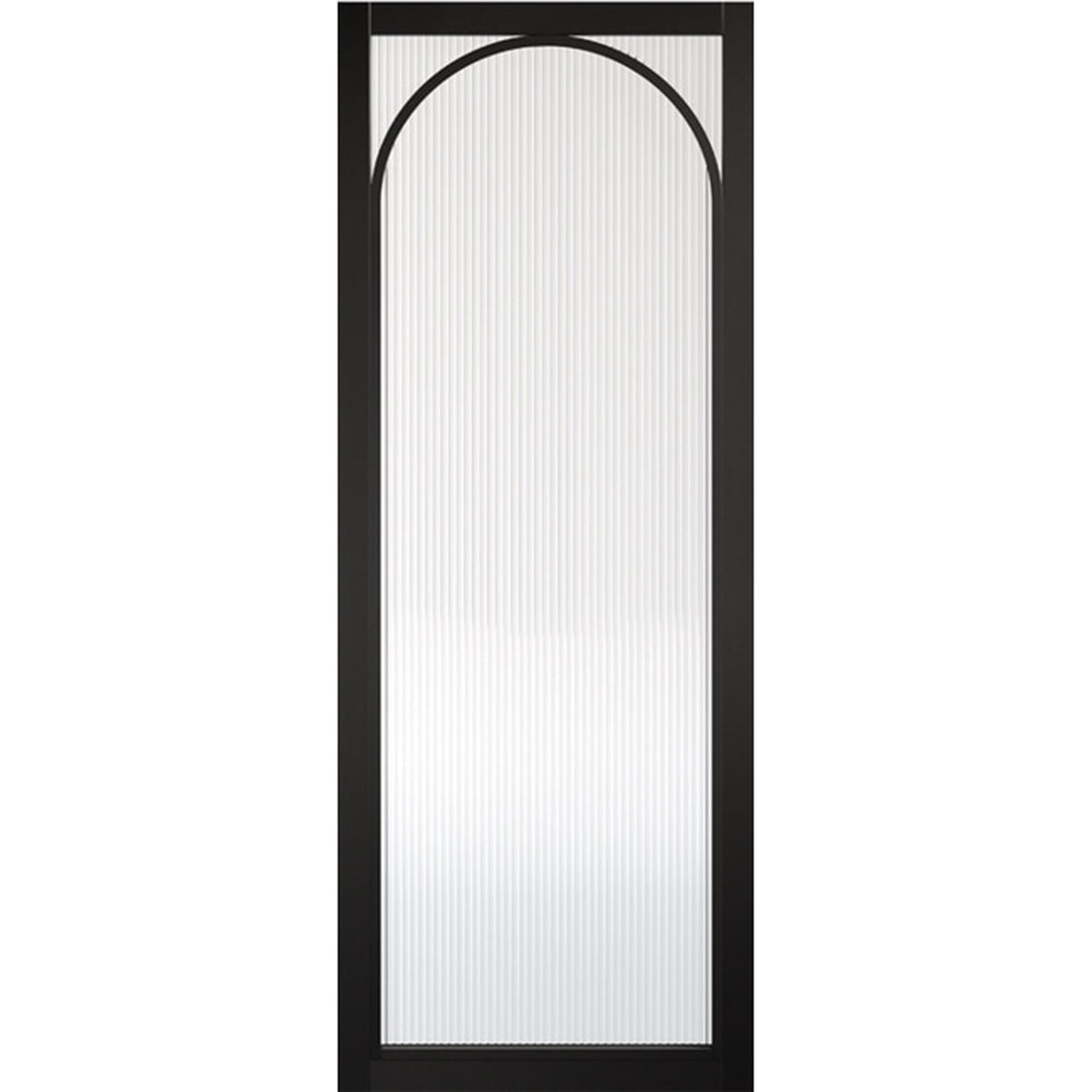 Melrose Black Prefinished Reeded Glazed Door - Main Product Image