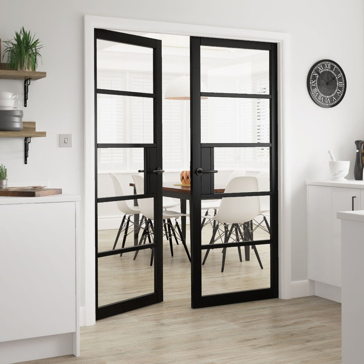 Metro Black Clear Glass Internal Door - Lifestyle Image 2