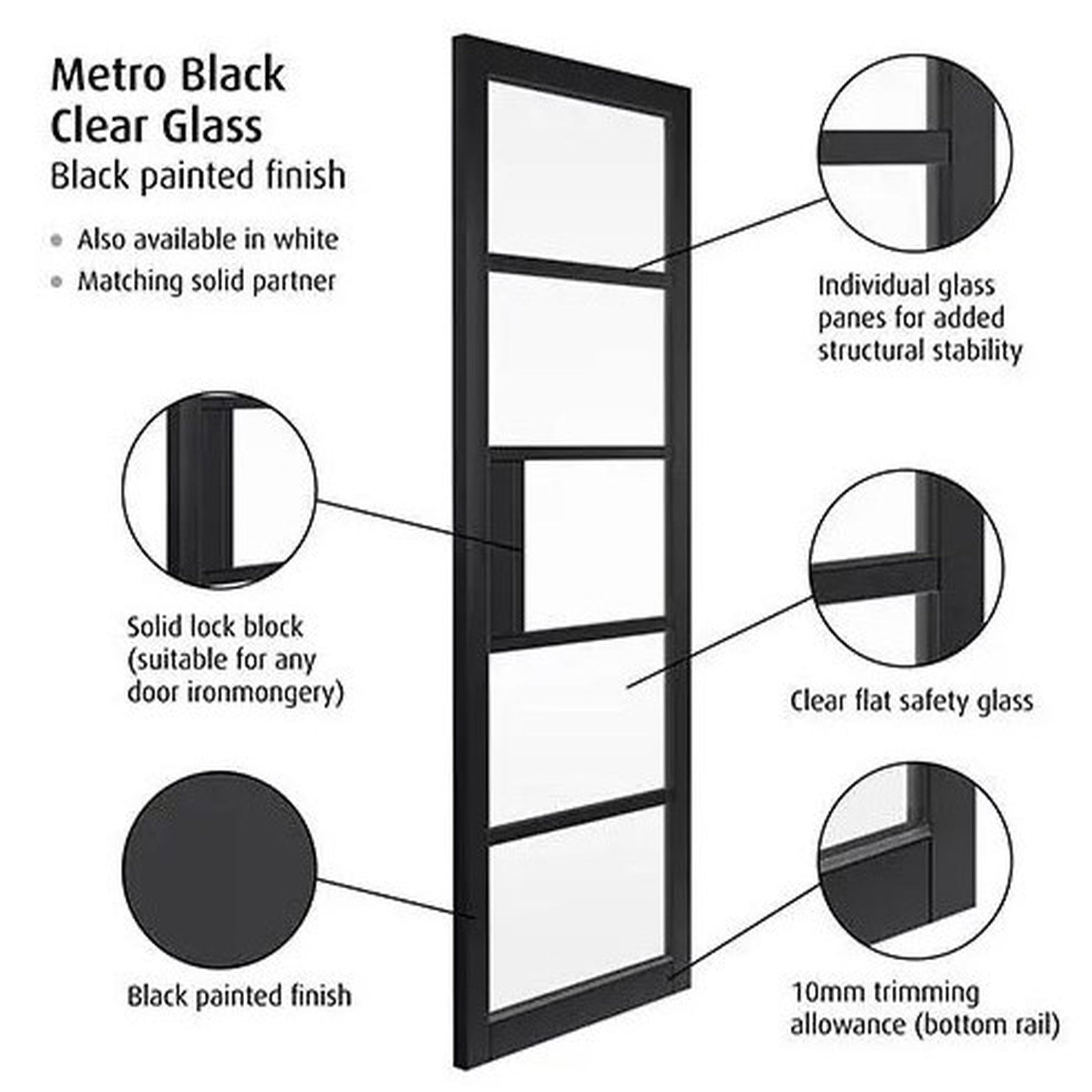 Metro Black Clear Glass Internal Door - Lifestyle Image 3