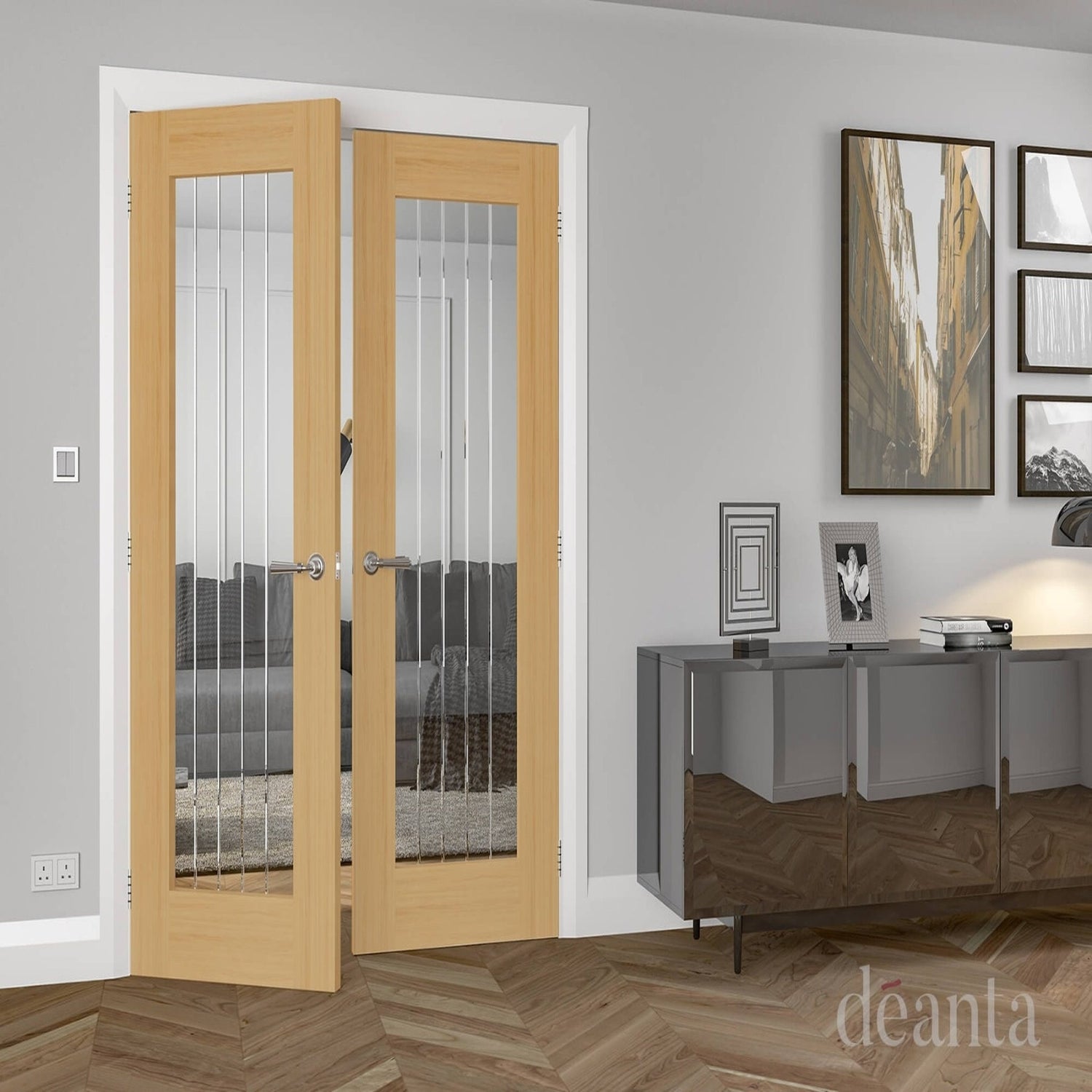 Mexicana Ely 1 Lite Prefinished Oak Door - Lifestyle Image 1