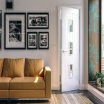 Mexicana Ely Clear Glazed White Primed Door - Lifestyle Image 1