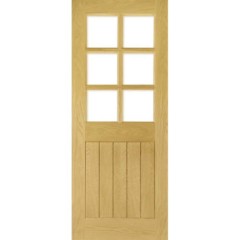 Product Mexicana Ely internal oak glazed door with clear glass panel