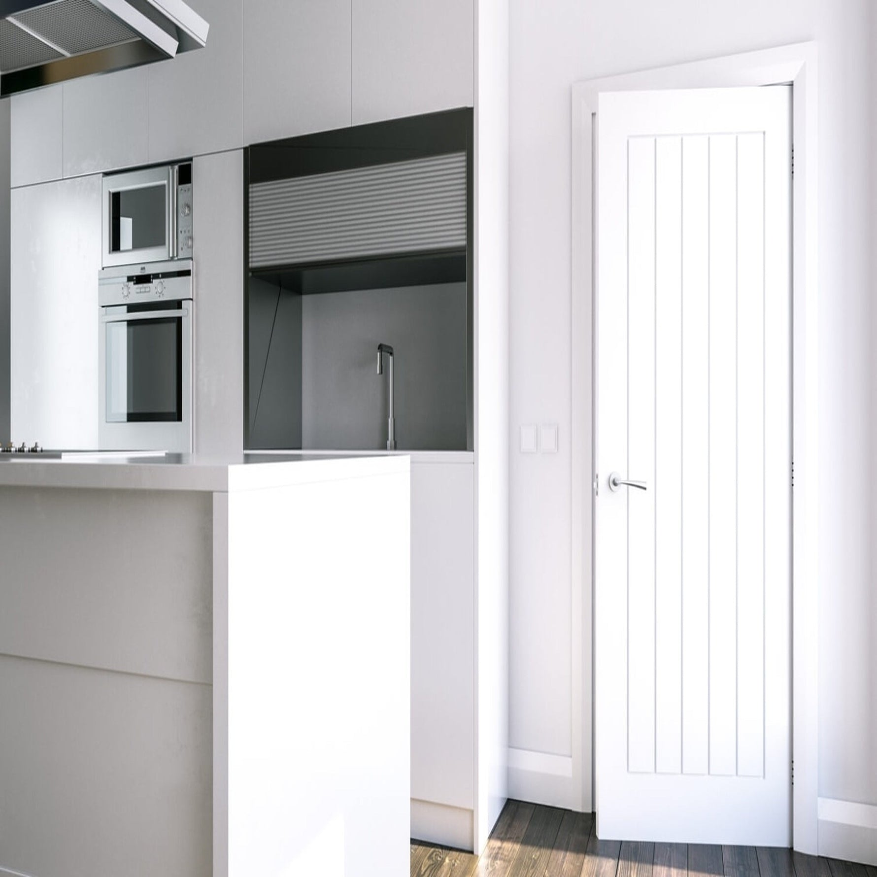 Mexicana Ely Internal White Primed Fire Door - Lifestyle Image 1