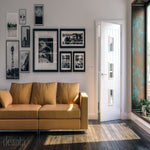 Mexicana Ely Internal White Primed Glazed Fire Door - Lifestyle Image 1