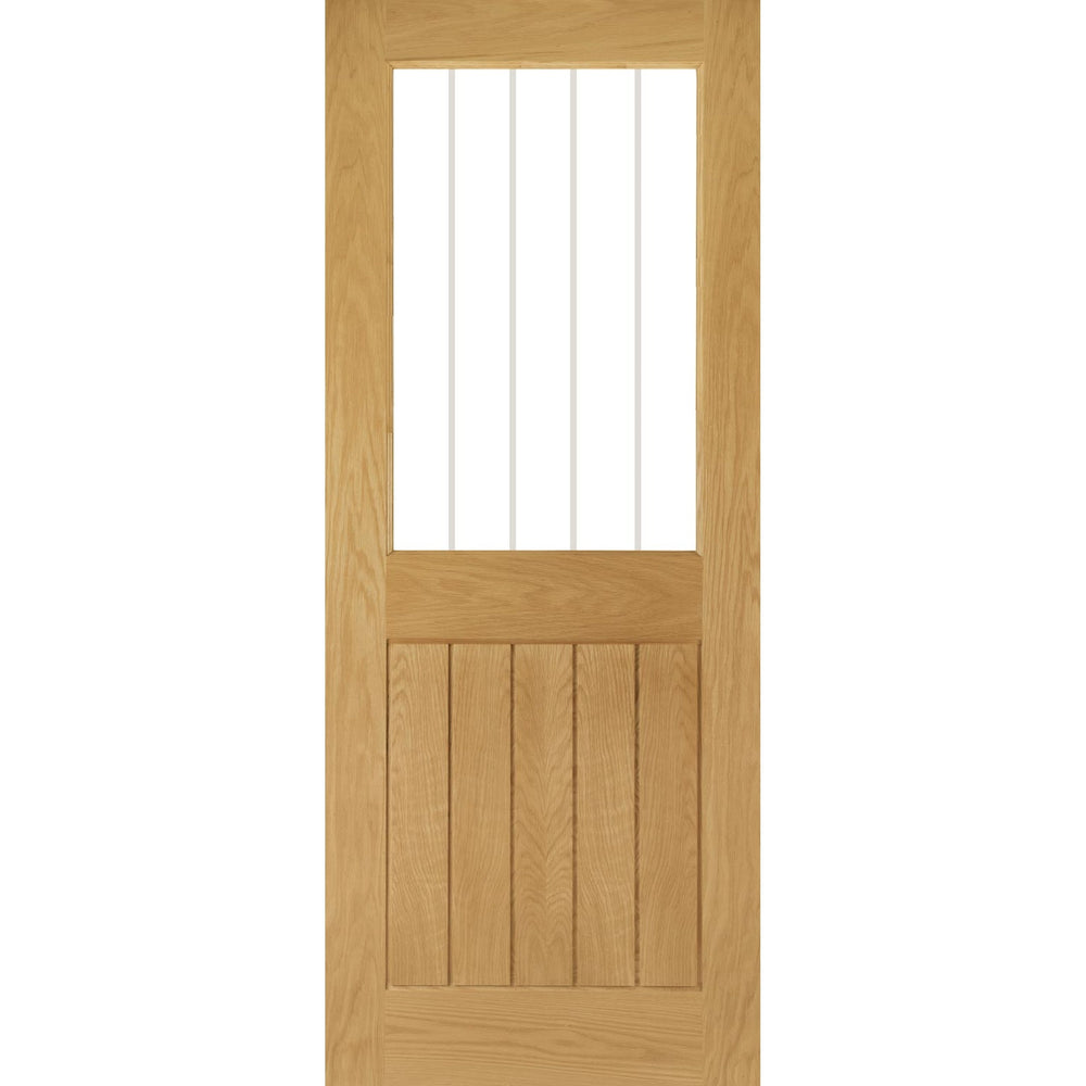 Product Mexicana Ely prefinished oak one-light glazed door with clear glass panel