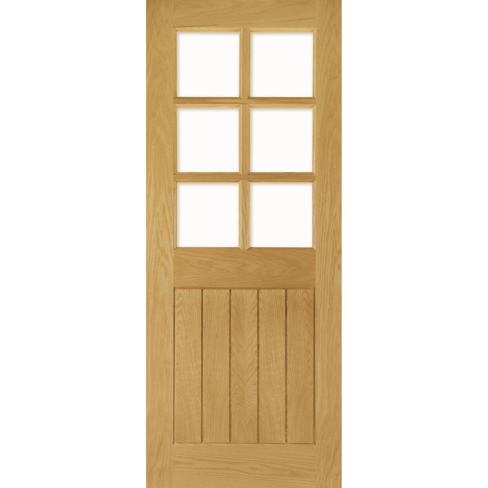 Product Mexicana Ely prefinished oak glazed door on white background