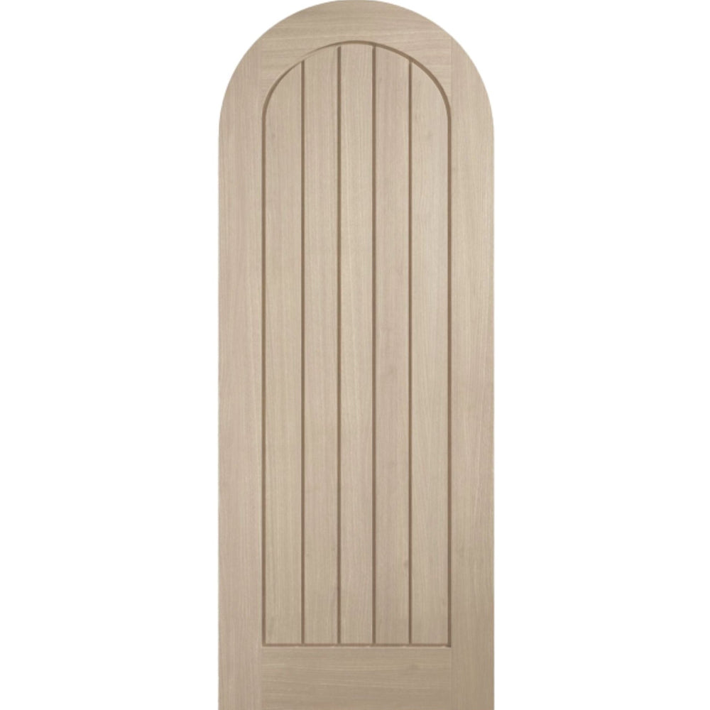 Product Mexicano arched prefinished blonde oak door with vertical planks