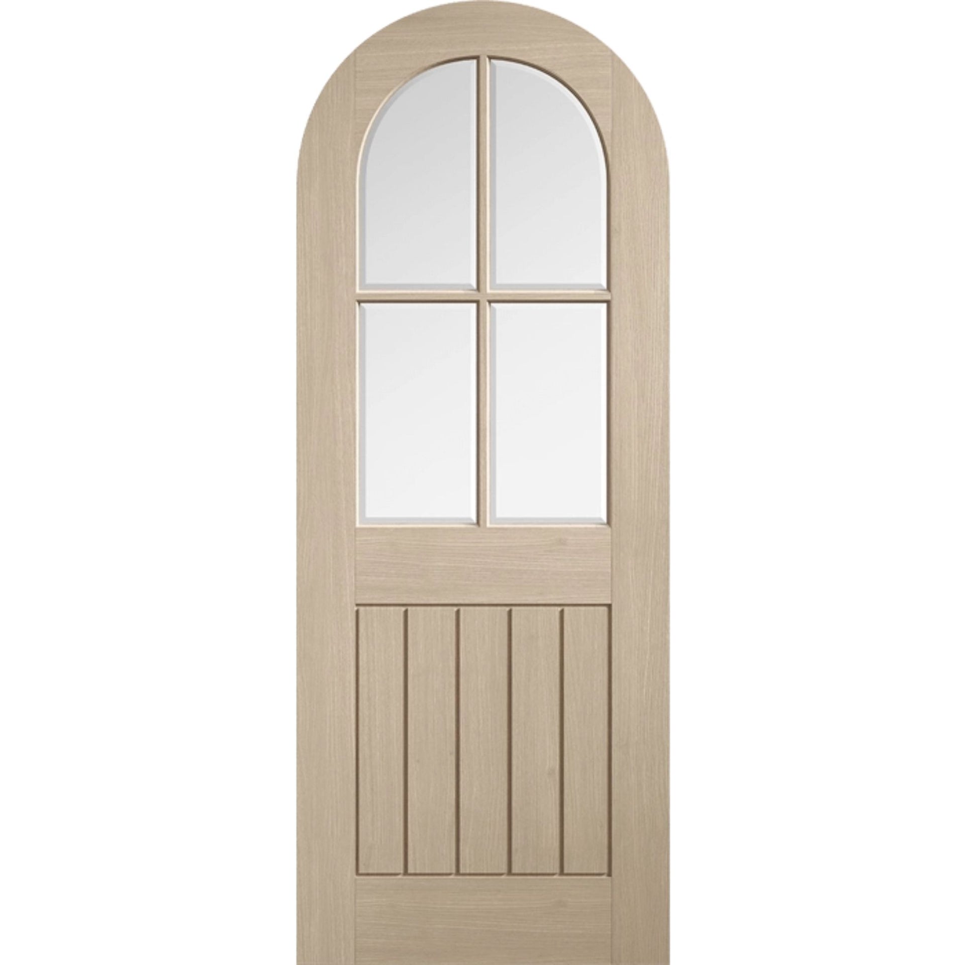 Mexicano Arched Prefinished Glazed Blonde Oak Door
