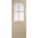 Mexicano Arched Square Top Glazed Prefinished Blonde Oak Door - Main Product Image