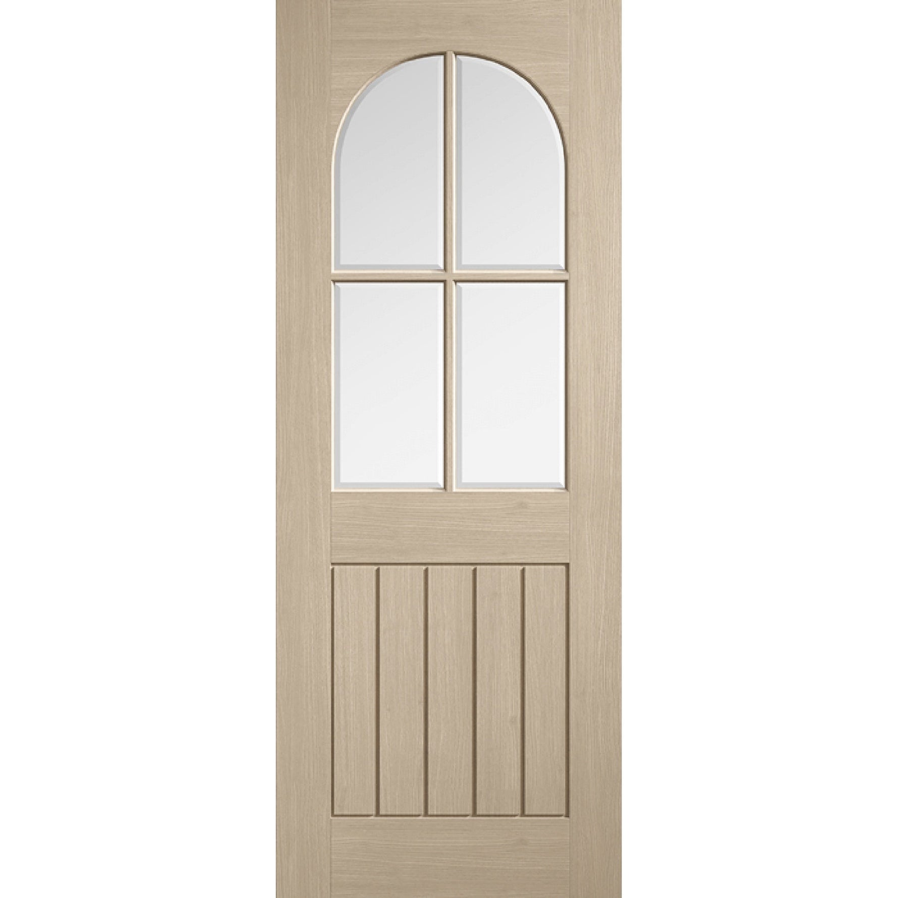 Mexicano Arched Square Top Glazed Prefinished Blonde Oak Door - Main Product Image