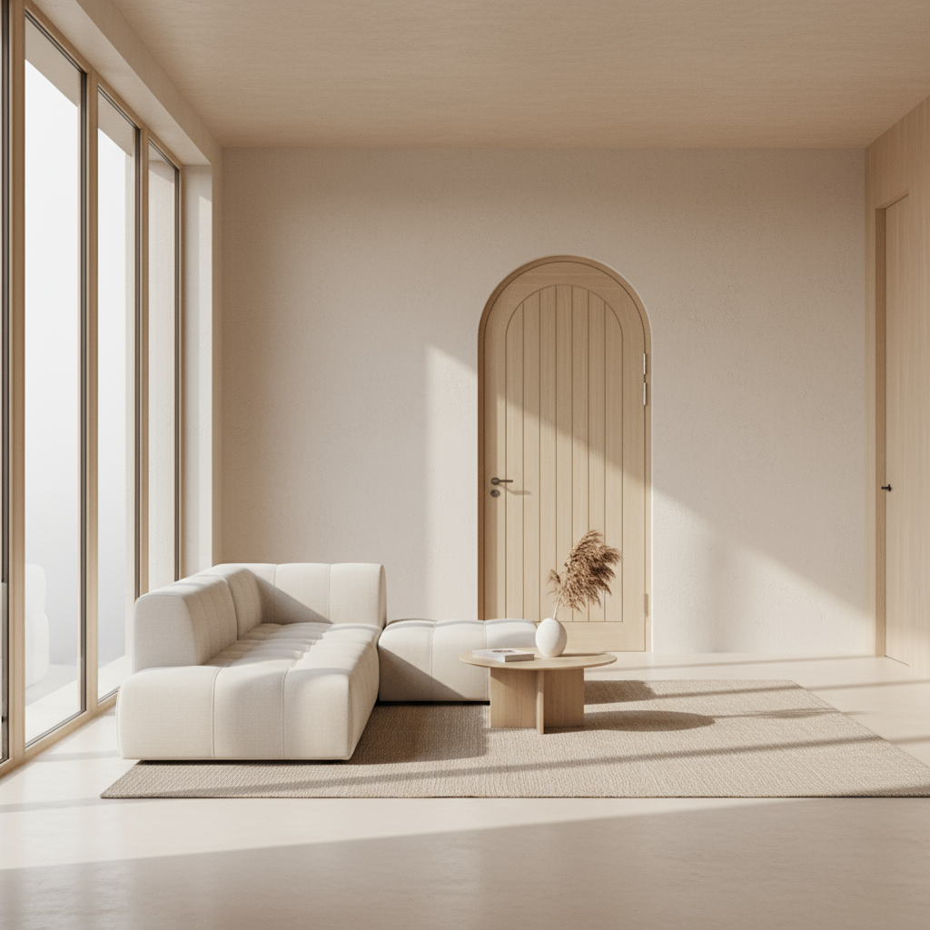 Mexicano Arched Square Top Prefinished Blonde Oak Door