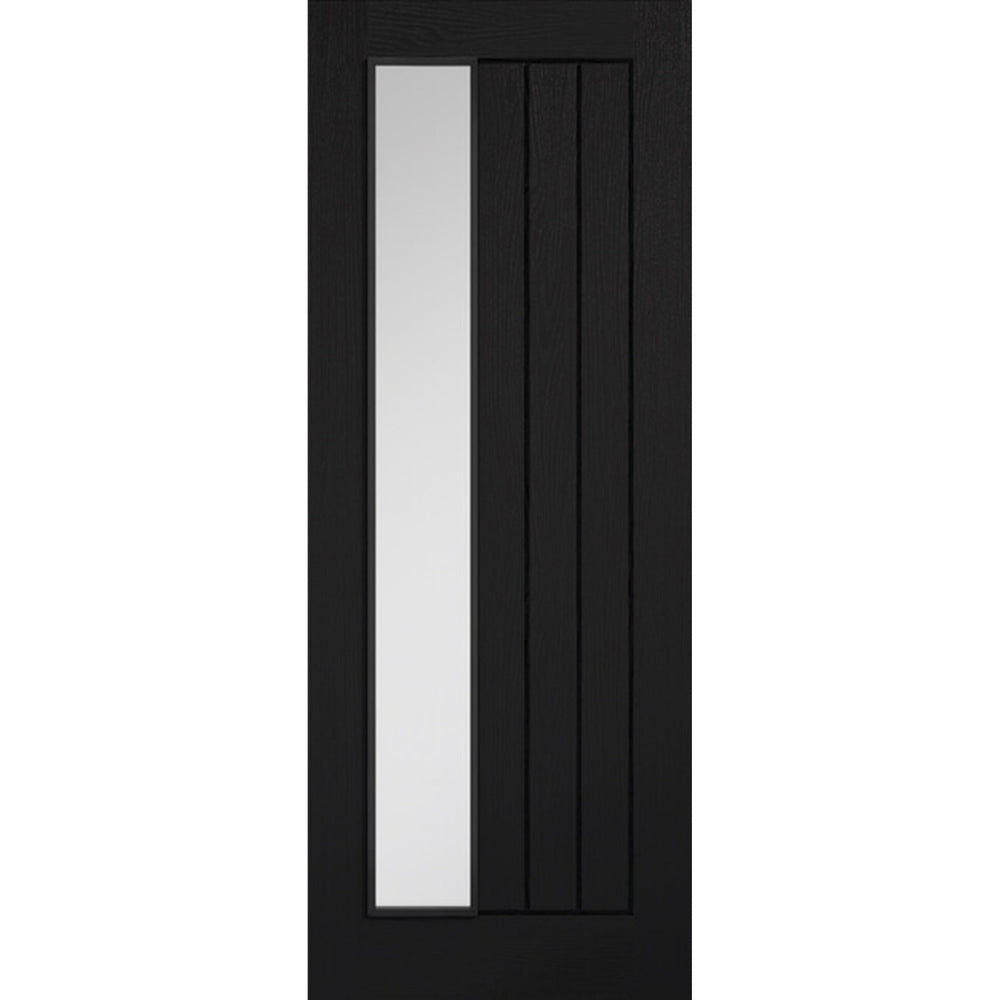 Product Mexicano black prefinished offset glazed internal door