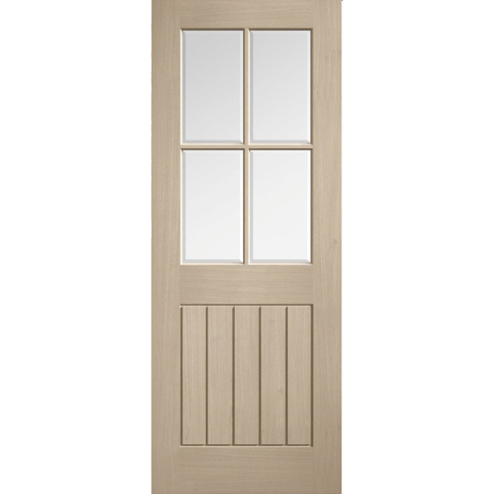 Product Mexicano 4 light glazed prefinished blonde oak door