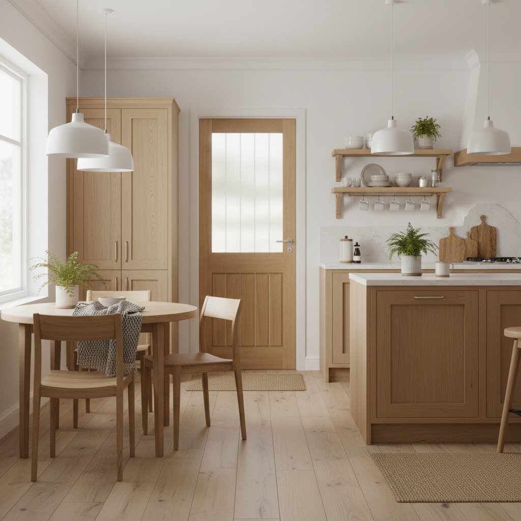 Mexicano Prefinished Oak FD30 Pattern 10 Glazed Fire Door