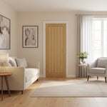 Product modern oak veneer Mexicano internal door with vertical grooved panels