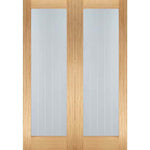 Mexicano Oak Pattern 10 Glazed Internal Door Pair - Main Product Image