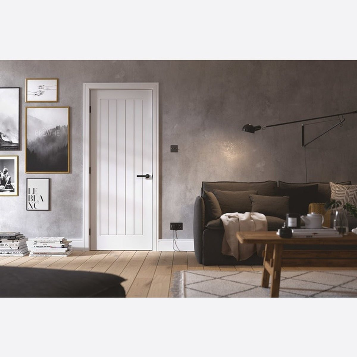 Mexicano White Primed Door - Lifestyle Image 1