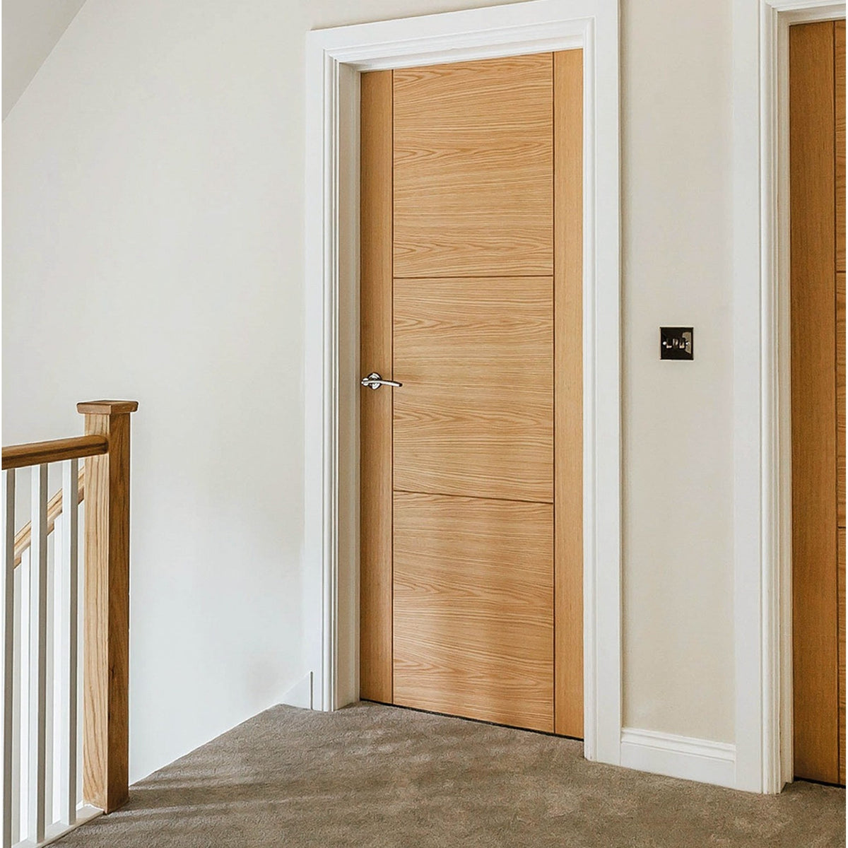 Mistral Prefinished Oak FD30 Internal Fire Door - Lifestyle Image 1