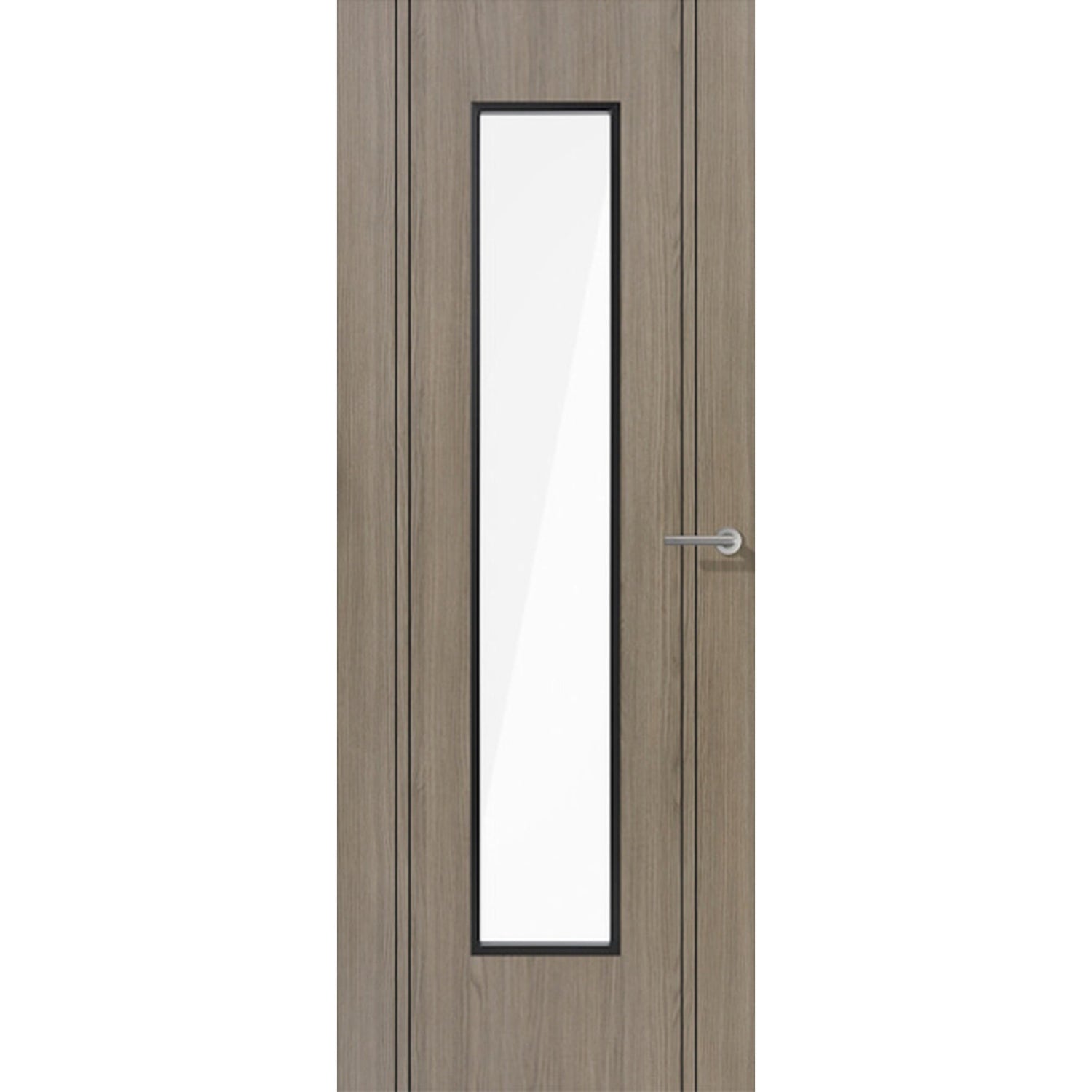 Monaco Light Grey Clear Glazed Laminate Door - Main Product Image