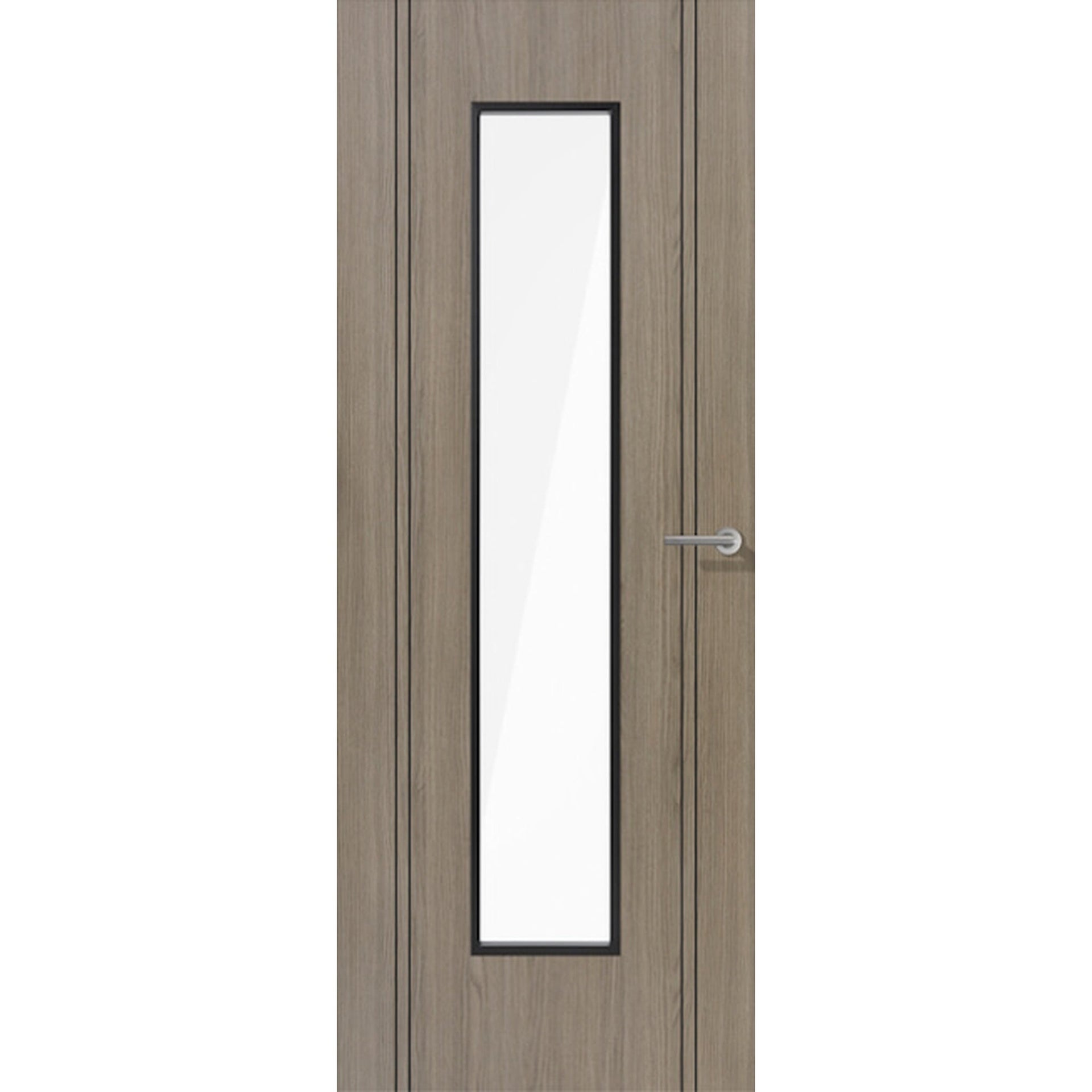 Monaco Light Grey Clear Glazed Laminate Door - Main Product Image