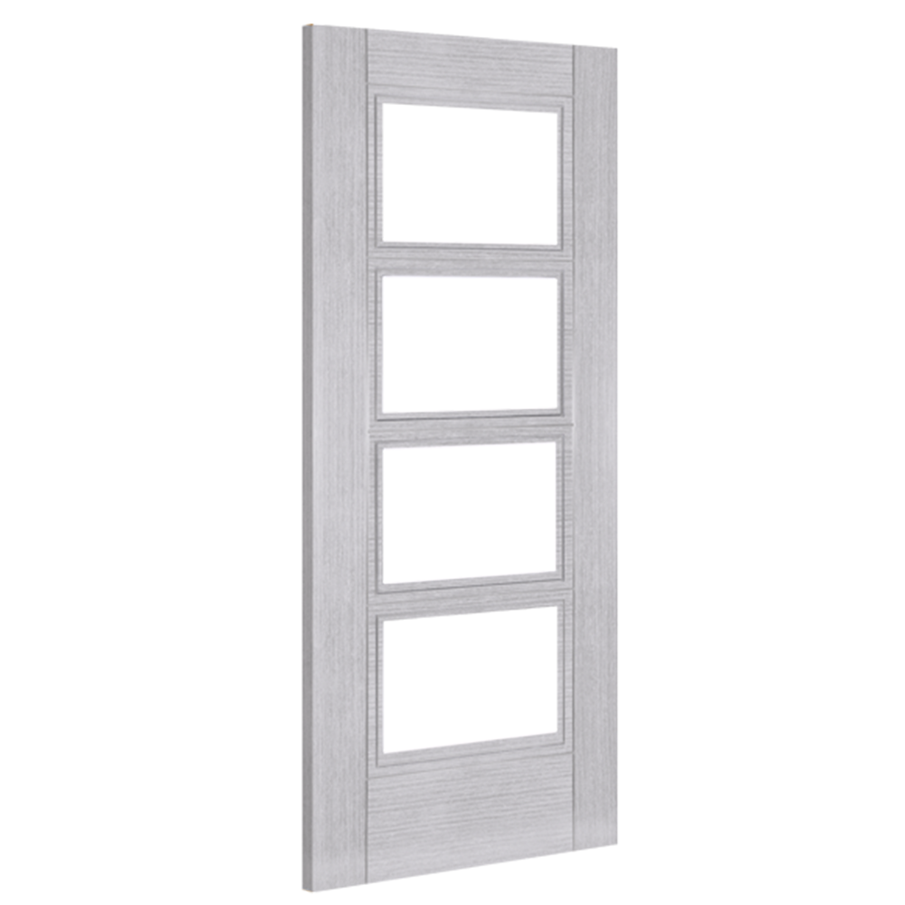 Montreal Glazed Prefinished Light Grey Ash Fire Door