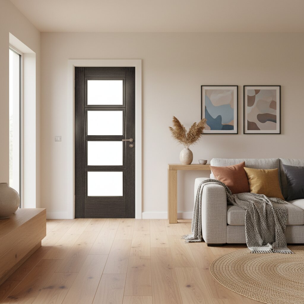 Montreal_Glazed_Prefinished_Dark_Grey_Ash_Door Lifestyle Image