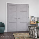 Lifestyle Montreal light grey ash double door in a bright room with neutral walls