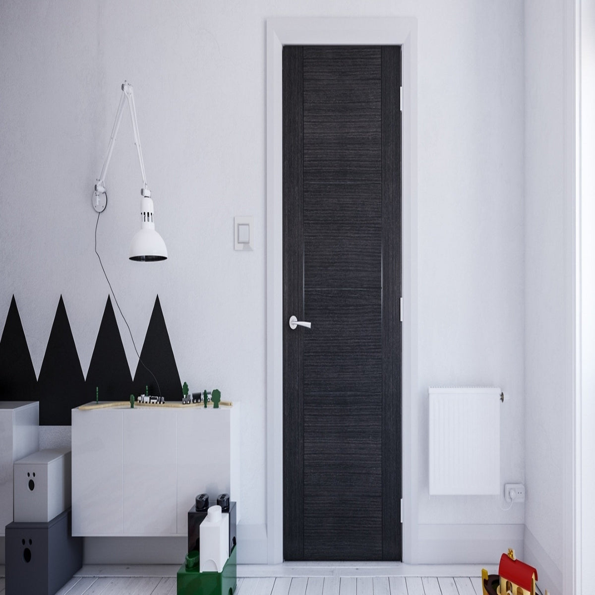 Montreal Prefinished Dark Grey Ash Door - Lifestyle Image 1