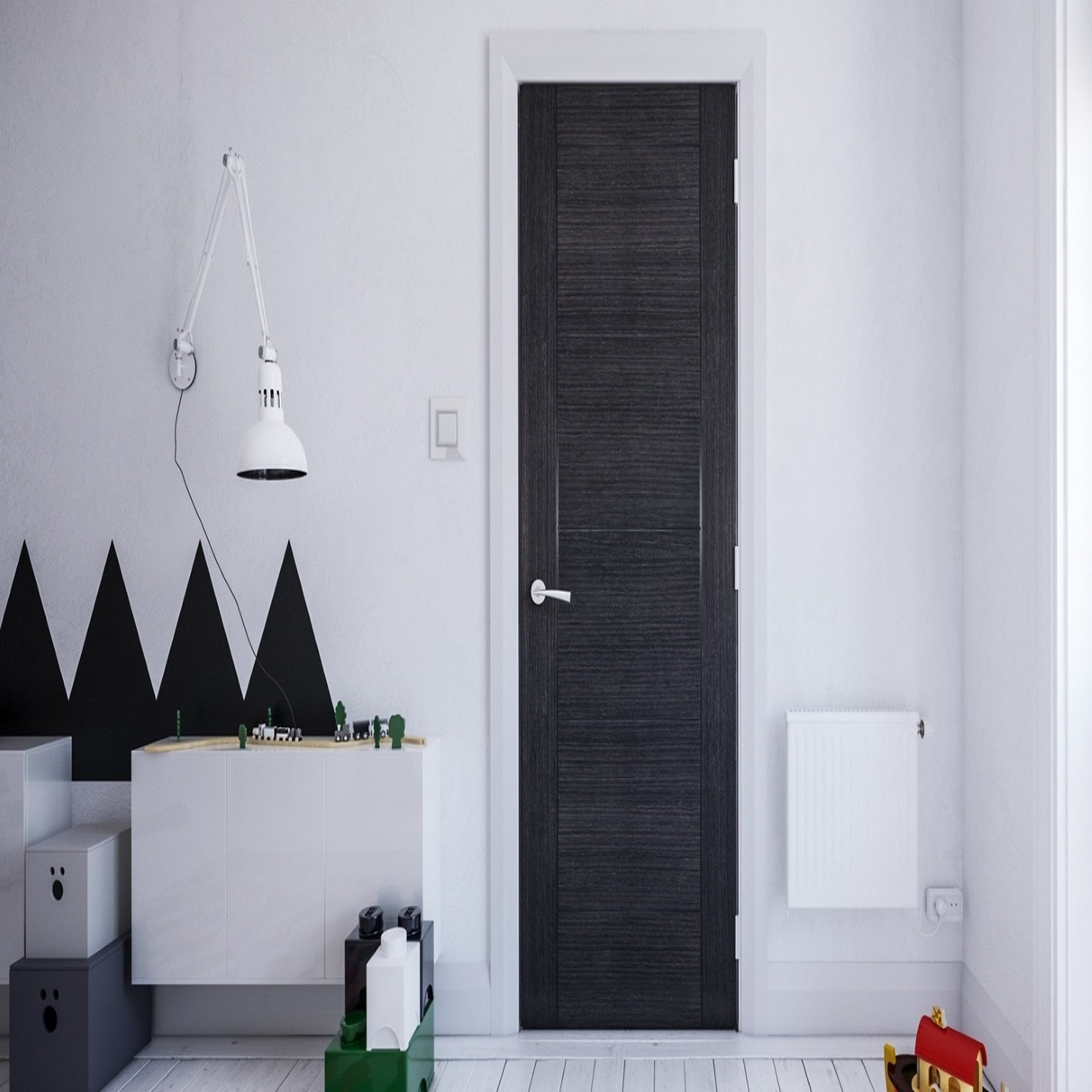 Montreal Prefinished Dark Grey Ash Door - Lifestyle Image 1