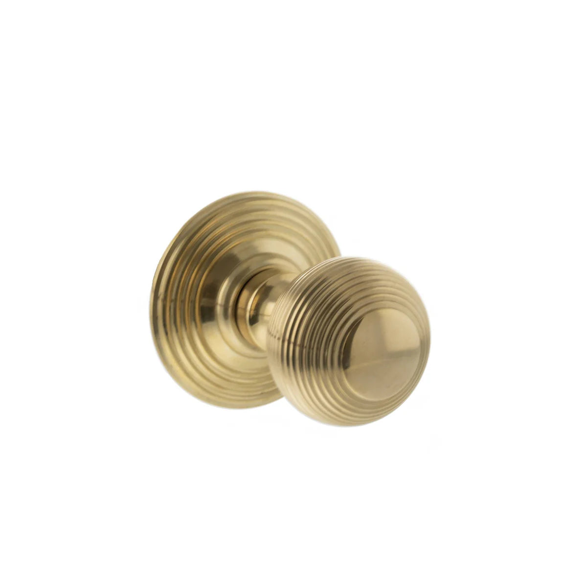 Product Old English Ripon raw brass reeded mortice door knob