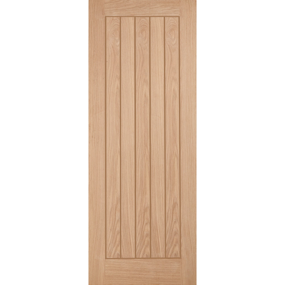 Product oak Belize internal door with vertical grooved panels and natural grain