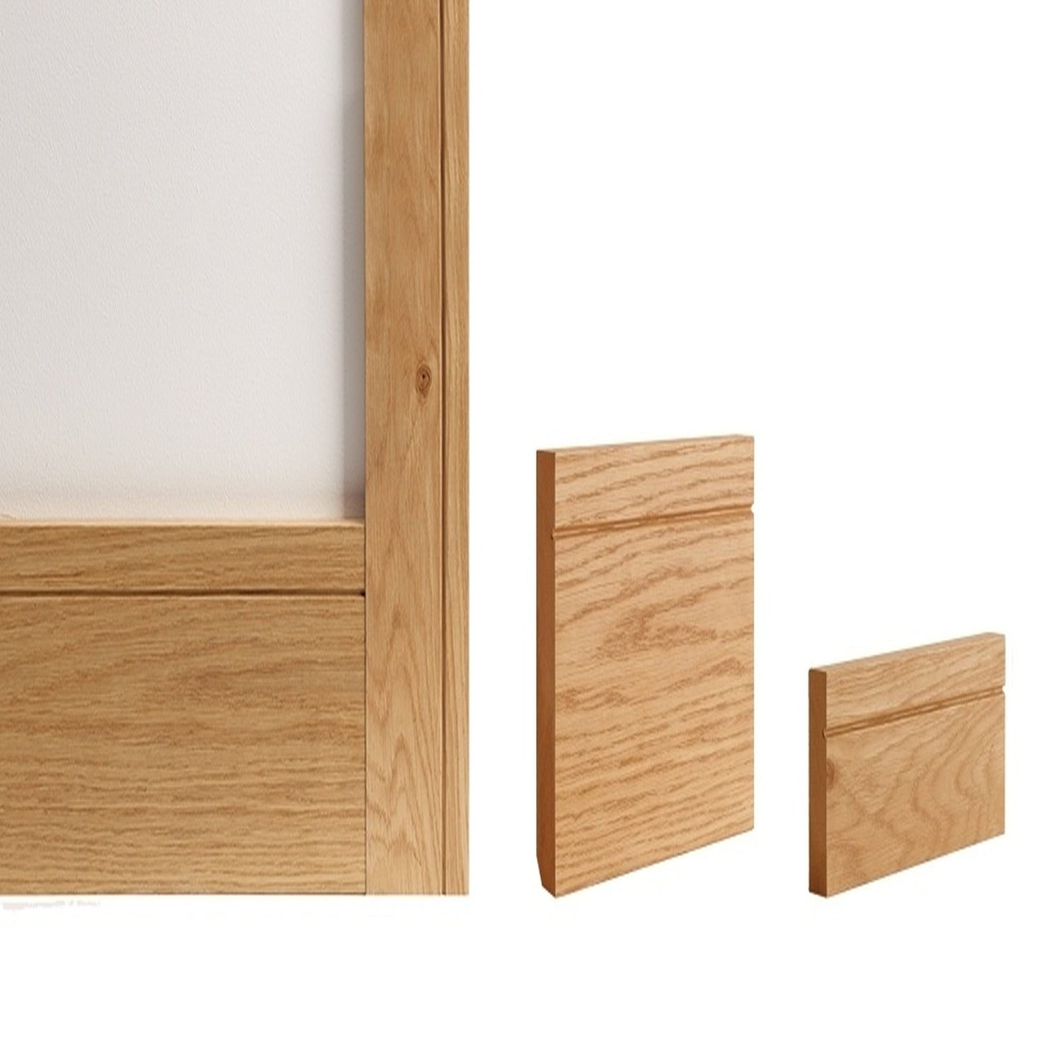 Oak Veneer Shaker Skirting Boards Pack Of 4 - Lifestyle Image 1
