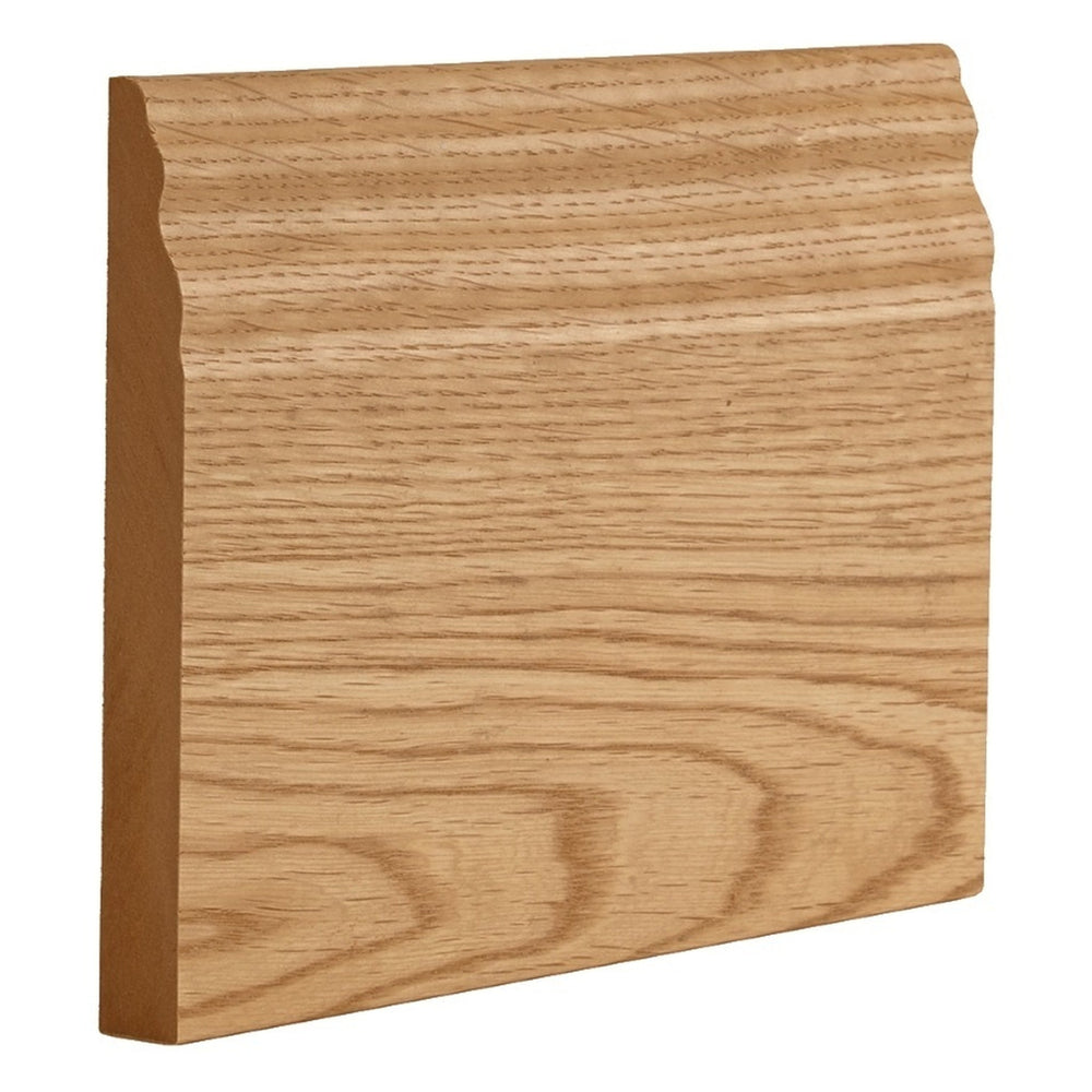Product oak veneer traditional skirting board profile close-up