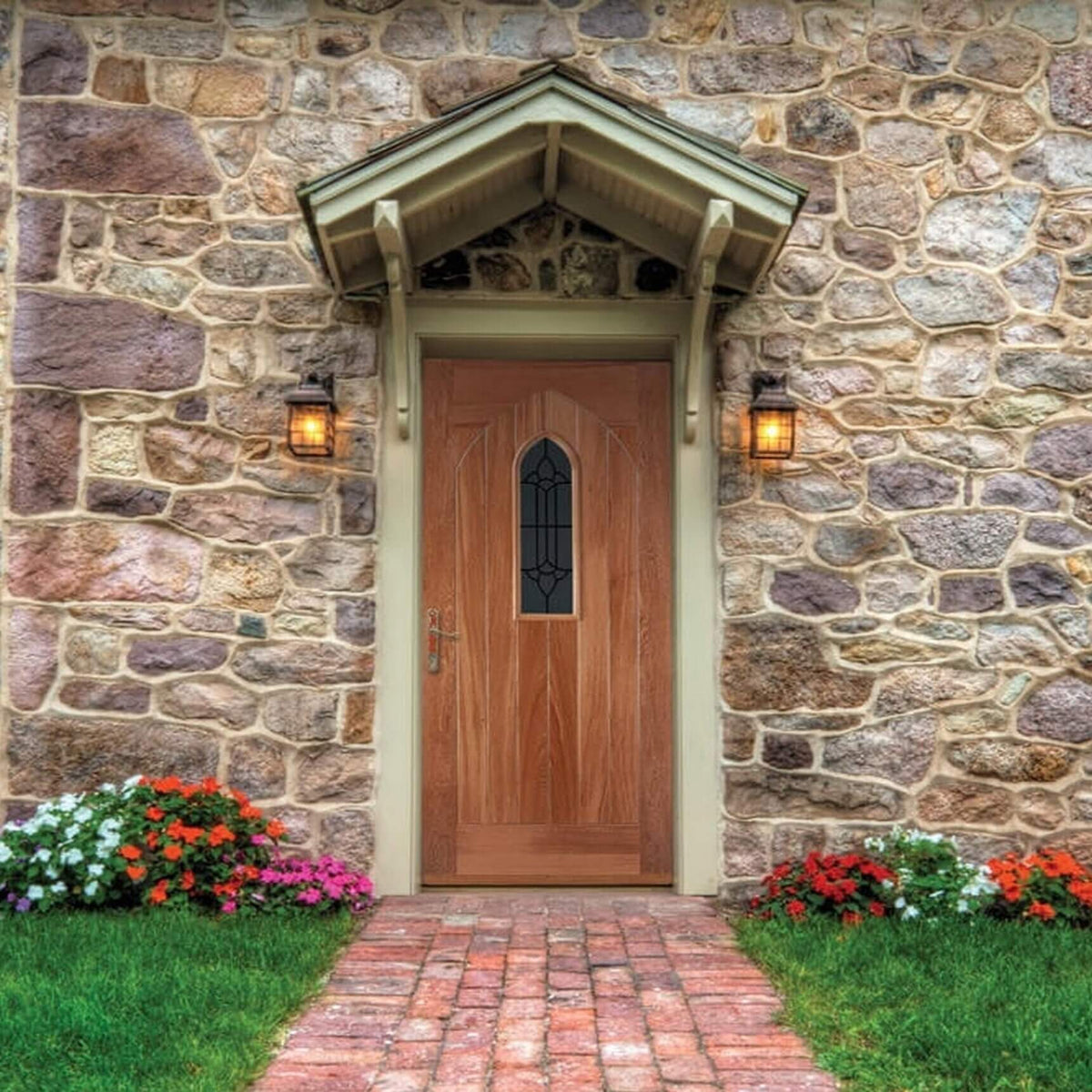 Lifestyle oak Westminster external door shown in a home setting