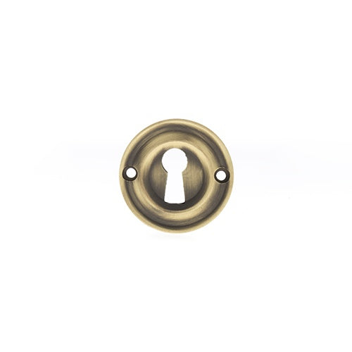Old English Solid Brass Key Escutcheon Pair
