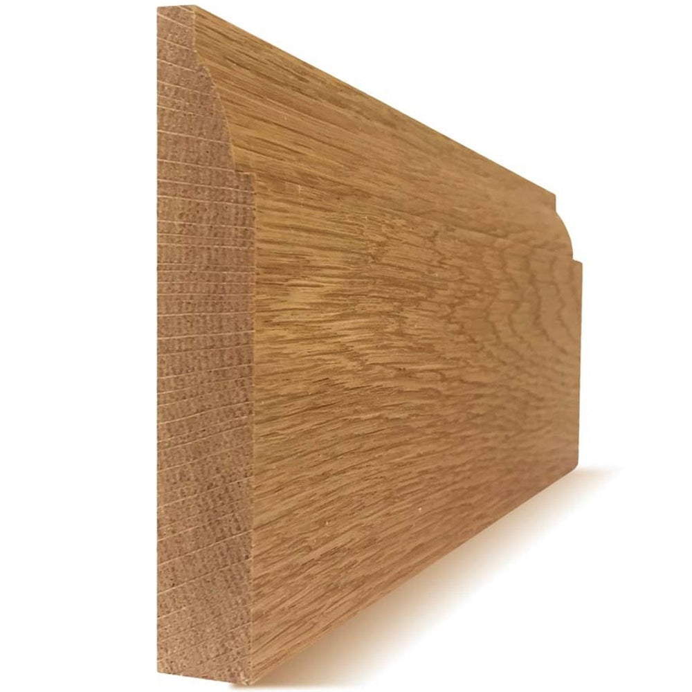 Product ovolo solid oak skirting boards on white background
