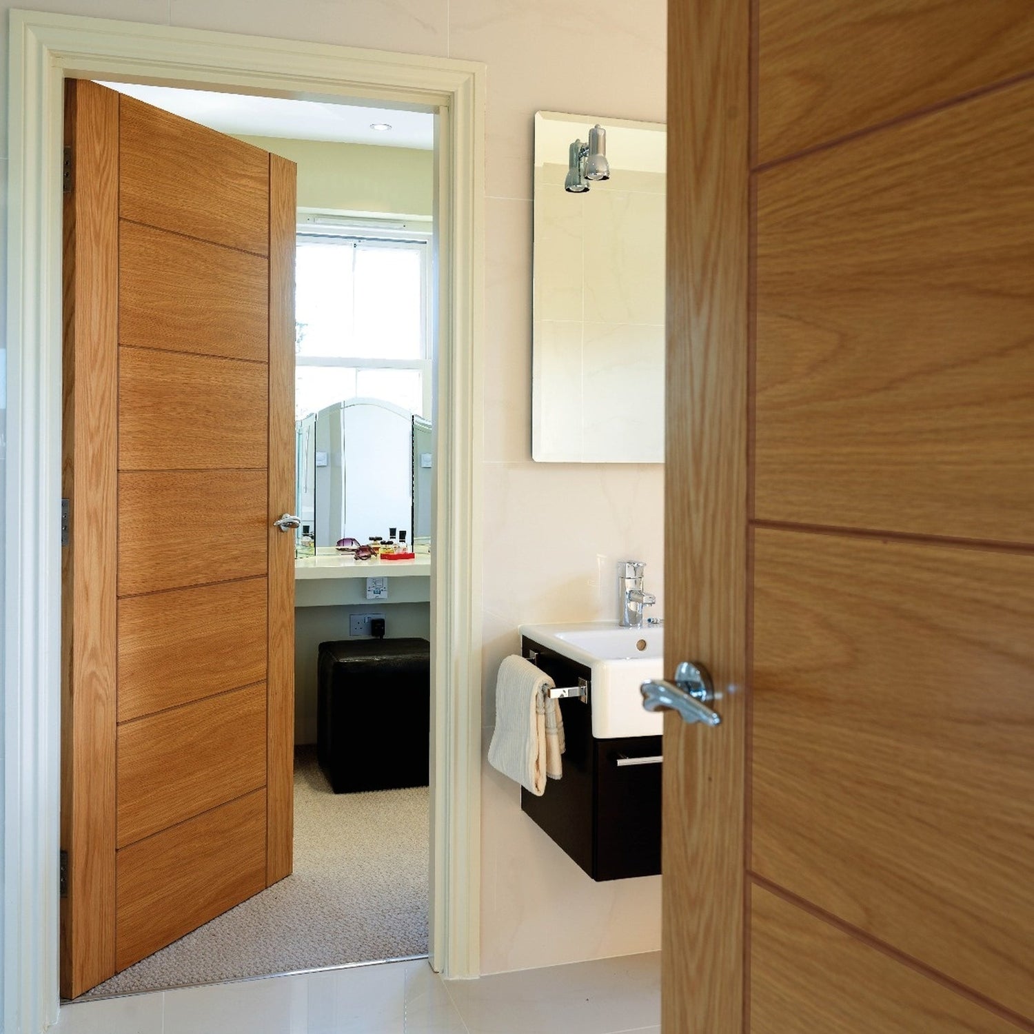 Palomino Unfinished Oak Internal Door - Lifestyle Image 1