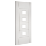 Product white primed glazed internal door angled view