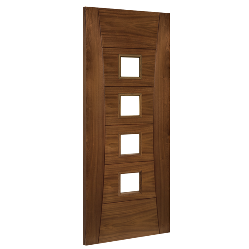Pamplona Prefinished Glazed Walnut Door