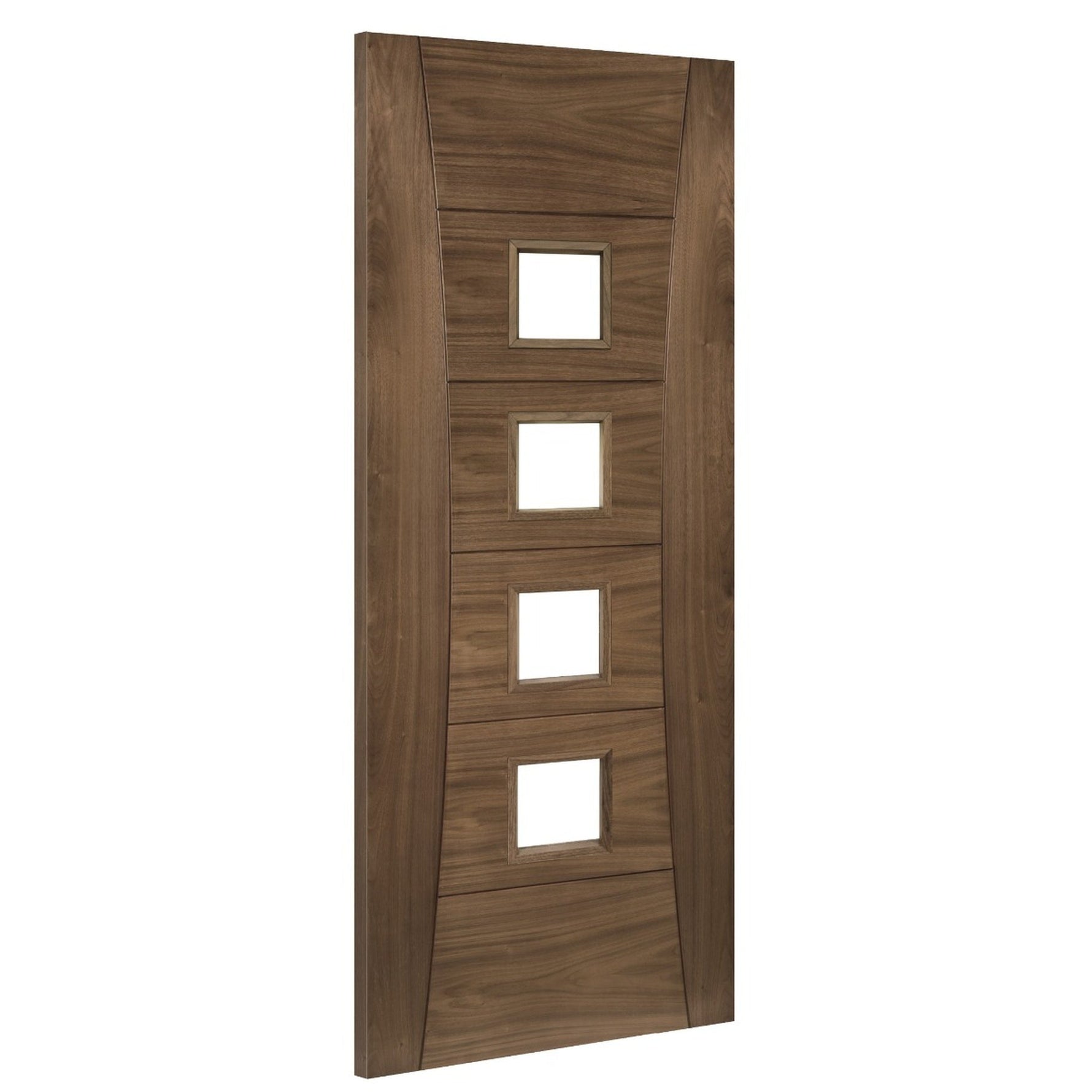 Pamplona Glazed Prefinished Walnut Fire Door - Lifestyle Image 1