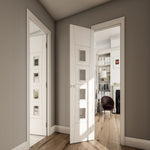Pamplona Internal White Primed Clear Glazed Door - Lifestyle Image 1