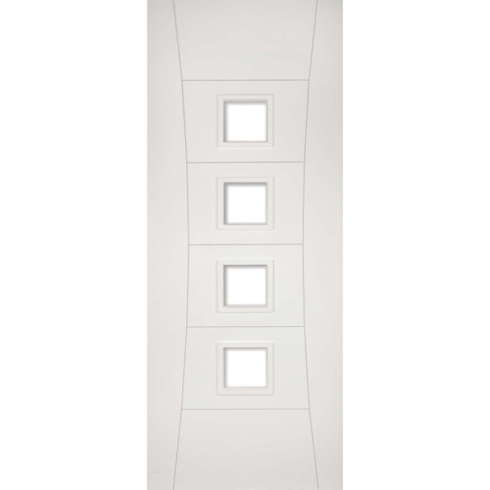 Product Pamplona internal white primed clear glazed door on white background