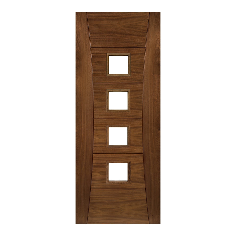 Pamplona Prefinished Glazed Walnut Door