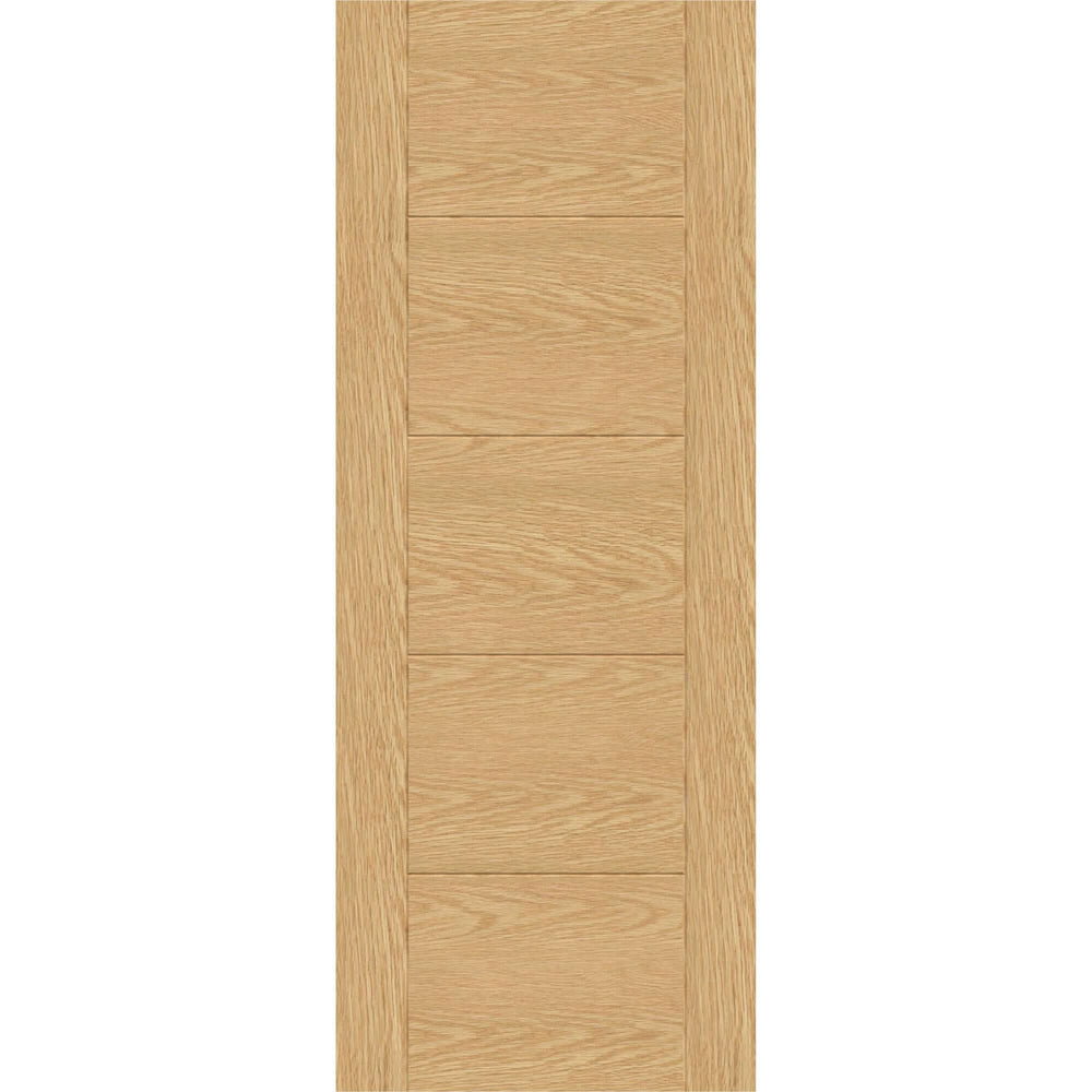 Product Parma flush oak internal door with plain woodgrain finish