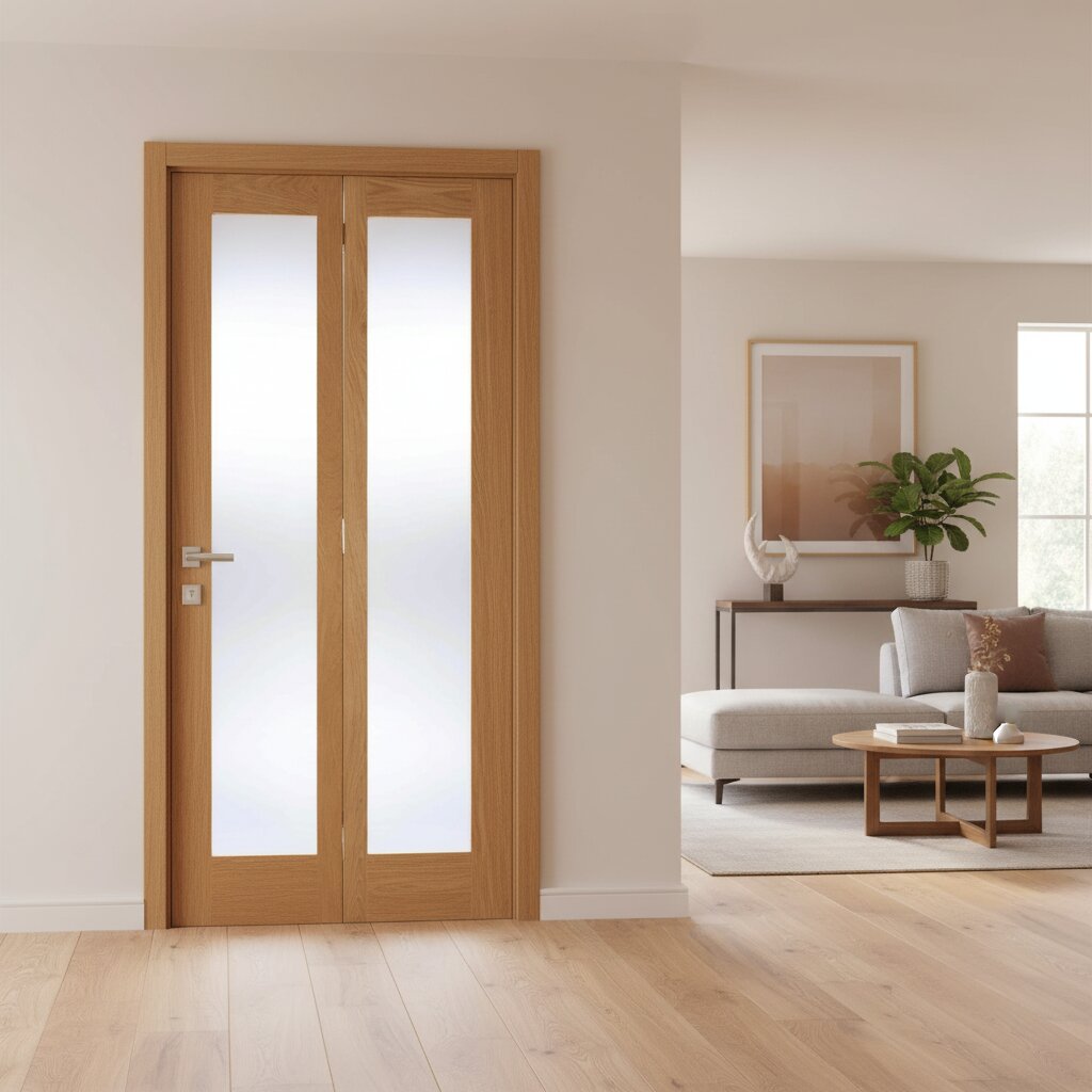 Pattern 10 Glazed Oak Bi-Fold Door