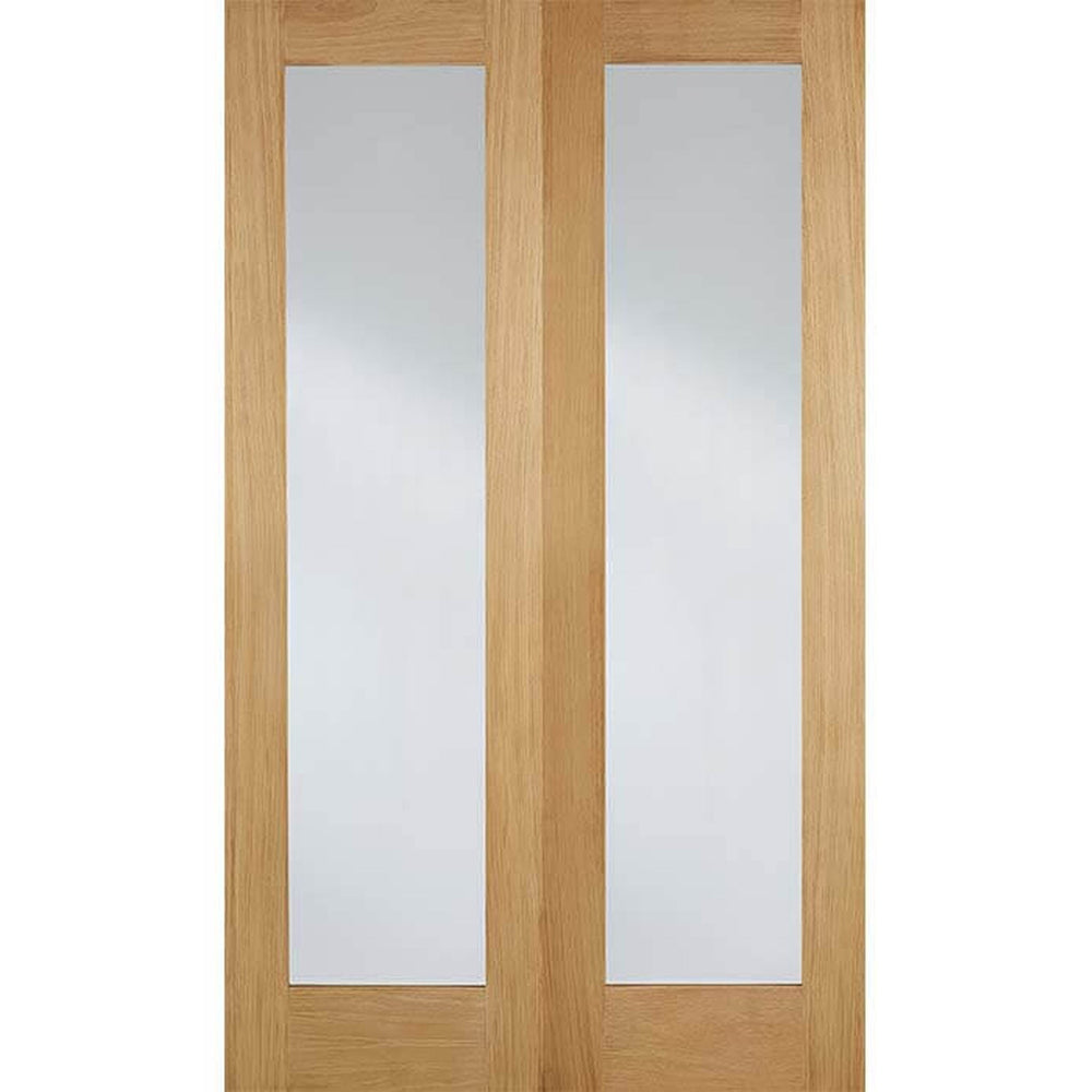 Product Pattern 20 oak clear glazed internal door pair